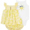 Carter's™ Baby Girls Top, Bodysuit And Floral Diaper Cover, 3 Piece Set