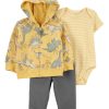 Carter's™ Baby Boys Dino Jacket, Bodysuit And Pants, 3 Piece Set