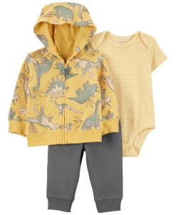 Carter's™ Baby Boys Dino Jacket, Bodysuit And Pants, 3 Piece Set