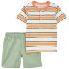 Carter's™ Baby Boys Striped Henley And Shorts, 2 Piece Set