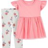 Carter's™ Toddler Girls Tulle Peplum Top And Leggings, 2 Piece Set