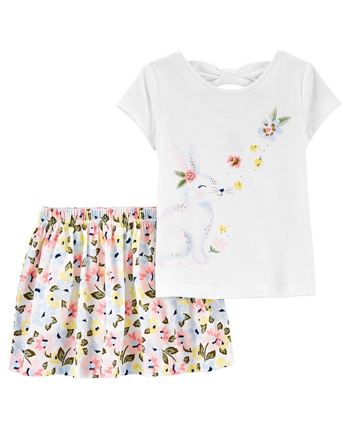 Toddler Girls Bunny T-shirt And Floral Skirt Set, 2 Piece Carter's™ Toddler Girls Bunny T-shirt And Floral Skirt Set, 2 Piece -Carter’s Shop