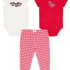 Tommy Hilfiger Baby Girls Crochet Trim Signature Bodysuits And Joggers, 3 Piece Set