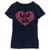 Disney Girl's Lilo & Stitch Valentine's Day Distressed Heart Child T-Shirt