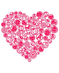 Marvel Girl's Universe Logo Heart Icons Child T-Shirt -Carter’s Shop 23724575 fpx