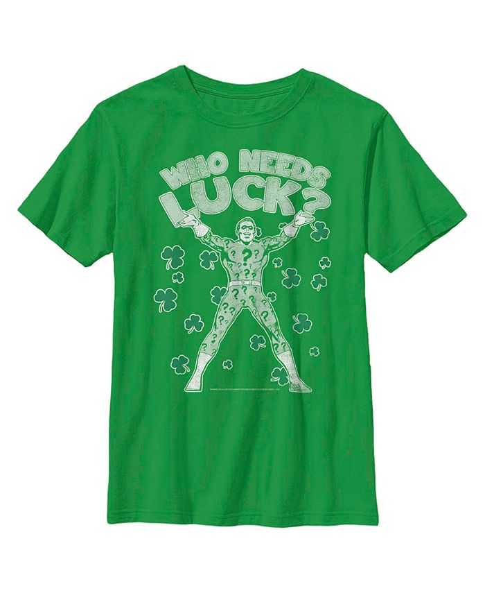 Boy's Batman St. Patrick's Day Riddler Who Needs Luck Distressed Child T-Shirt DC COMICS Boy's Batman St. Patrick's Day Riddler Who Needs Luck Distressed Child T-Shirt -Carter’s Shop