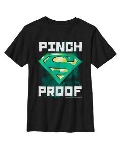 DC COMICS Boy's Superman St. Patrick's Day Pinch Proof Logo Child T-Shirt