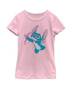 Disney Girl's Lilo & Stitch Cupid Stitch With Heart Arrows Child T-Shirt