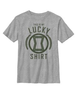 Marvel Boy's St. Patrick's Day Black Widow My Lucky Shirt Child T-Shirt