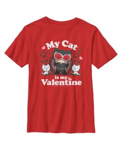 DC COMICS Boy's Batman Catwoman My Cat Is My Valentine Child T-Shirt