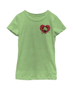 Marvel Girl's Hulk Heart Smash Pocket Child T-Shirt