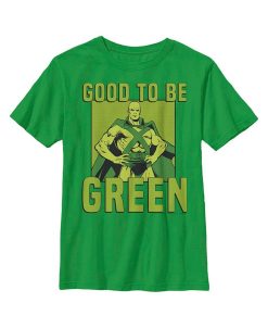 DC COMICS Boy's Justice League St. Patrick's Day Martian Manhunter Good To Be Green Child T-Shirt