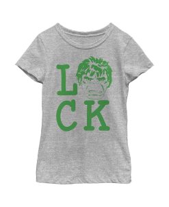 Marvel Girl's St. Patrick's Day Hulk Luck Child T-Shirt