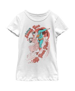 DC COMICS Girl's Superman Valentine's Day Sweep You Off Your Feet Child T-Shirt