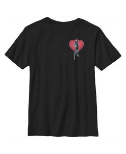 Marvel Boy's Black Widow Heart Pocket Child T-Shirt