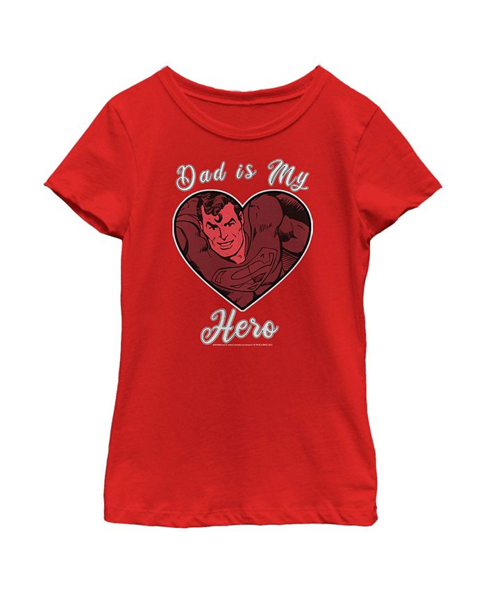 Girl's Superman Valentine's Day Dad Is My Hero Child T-Shirt DC COMICS Girl's Superman Valentine's Day Dad Is My Hero Child T-Shirt -Carter’s Shop