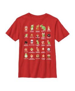 NINTENDO Boy's Super Mario Bros Character Guide Child T-Shirt