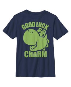 NINTENDO Boy's Super Mario St. Patrick's Day Yoshi Good Luck Charm Child T-Shirt