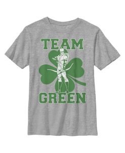 DC COMICS Boy's Justice League St. Patrick's Day Green Arrow Team Green Child T-Shirt