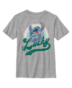 Disney Boy's Lilo & Stitch Distressed Lucky Wink Child T-Shirt