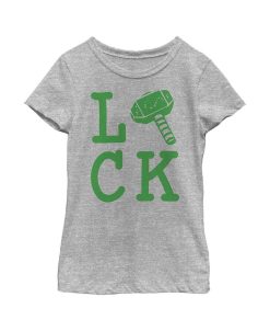 Marvel Girl's St. Patrick's Day Thor Luck Child T-Shirt