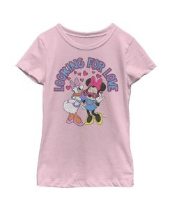 Disney Girl's Mickey & Friends Daisy And Minnie Looking For Love Child T-Shirt