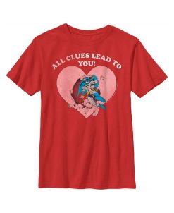DC COMICS Boy's Batman Valentine's Day All The Clues Lead To You Child T-Shirt