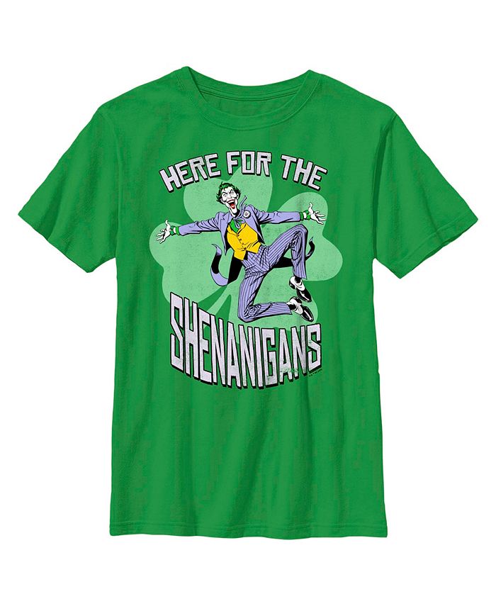 Boy's Batman St. Patrick's Day Joker Here For The Shenanigans Child T-Shirt DC COMICS Boy's Batman St. Patrick's Day Joker Here For The Shenanigans Child T-Shirt -Carter’s Shop