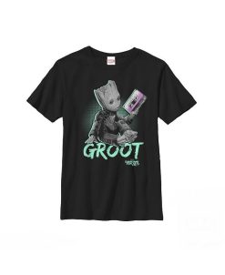 Marvel Boy's Guardians Of The Galaxy Vol. 2 Groot Mix Tape Child T-Shirt