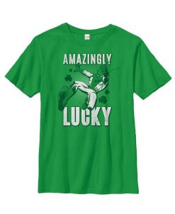 Marvel Boy's St. Patrick's Day Spider-Man Amazingly Lucky Child T-Shirt