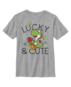 NINTENDO Boy's Super Mario Yoshi St. Patrick's Lucky And Cute Child T-Shirt