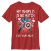 Marvel Boy's Captain America No Shield For Your Heart Child T-Shirt