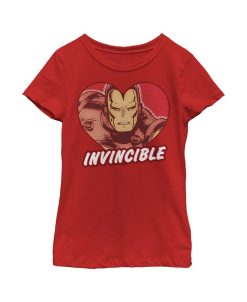 Marvel Girl's Iron Man Invincible Valentine Heart Child T-Shirt