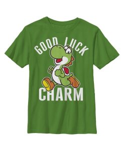 NINTENDO Boy's Super Mario Yoshi St. Patrick's Good Luck Charm Child T-Shirt