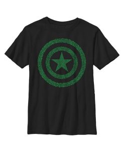 Marvel Boy's St. Patrick's Day Captain America Clover Shield Child T-Shirt