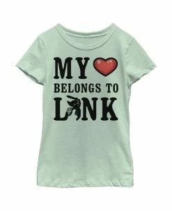 NINTENDO Girl's My Heart Belongs To Link Child T-Shirt