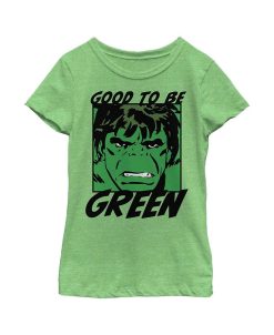 Marvel Girl's St. Patrick's Day Hulk Good To Be Green Child T-Shirt