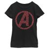 Marvel Girl's Avengers Valentine's Small Hearts Logo Child T-Shirt