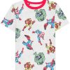 Hybrid Toddler Boys Marvel All Over Print Ringer Short Sleeve T-shirt