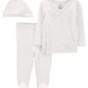 Carter's™ Baby Boys Or Baby Girls Side Snap Bodysuit, Pants And Cap, 3 Piece Set