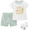 Carter's™ Baby Boys My First Love Shirt, Shorts And Socks, 3 Piece Set