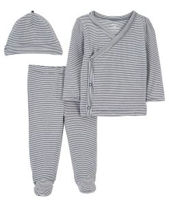 Carter's™ Baby Boys Or Baby Girls Side Snap Cardigan, Pants And Cap, 3 Piece Set