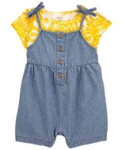 Carter's™ Baby Girls T Shirt And Shortalls, 2 Piece Set