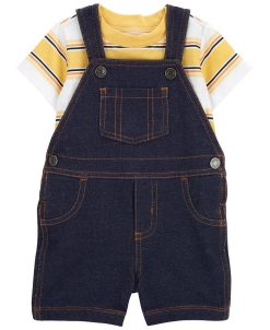 Carter's™ Baby Boys Short Sleeved T Shirt And Shortalls, 2 Piece Set