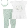 Carter's™ Baby Girls My First Love Top, Pants, And Headband, 3 Piece Set