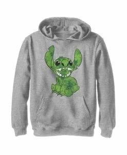 Disney Boy's Lilo & Stitch Four-Leaf Clover Fill Child Pull Over Hoodie