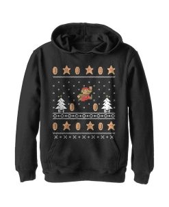 NINTENDO Boy's Ugly Christmas Mario Coin Child Pull Over Hoodie