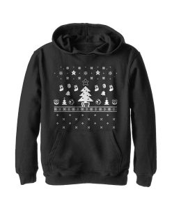 NINTENDO Boy's Ugly Christmas Tree Super Mario Child Pull Over Hoodie