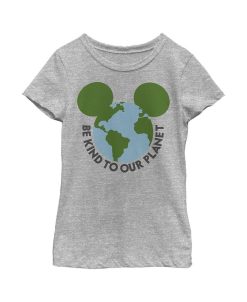 Disney Girl's Mickey & Friends Be Kind To Our Planet Mickey Mouse Logo Child T-Shirt