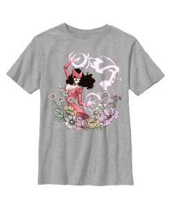 Marvel Boy's Floral Scarlet Witch Child T-Shirt